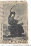 Woman Playing Harp-Sweden 1902 - Cakcollectibles - 1