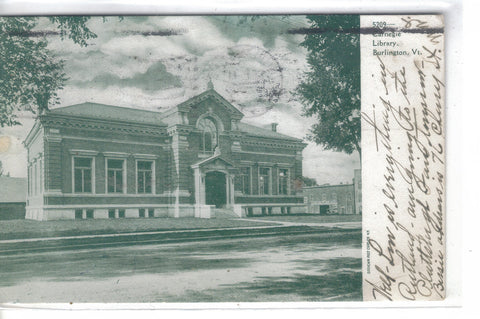 Carnegie Library-Burlington,Vermont 1907 - Cakcollectibles - 1
