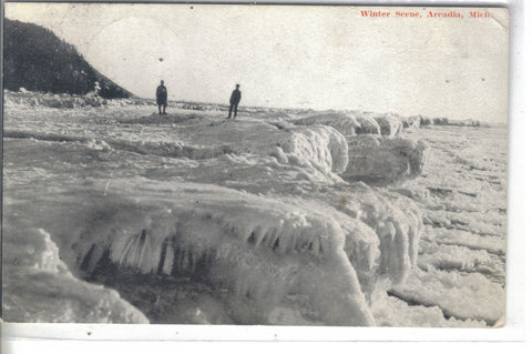 Winter Scene-Arcadia,Michigan 1908 - Cakcollectibles - 1