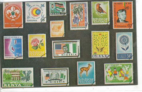 Vintage Postcard of African Stamps Post Card - 1