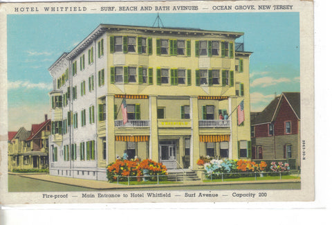 Hotel Whitfield-Ocean Grove,New Jersey -vintage postcard - 1