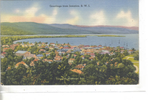 Town of Montego Bay-Greetings from Jamaica,B.W.I. - Cakcollectibles - 1