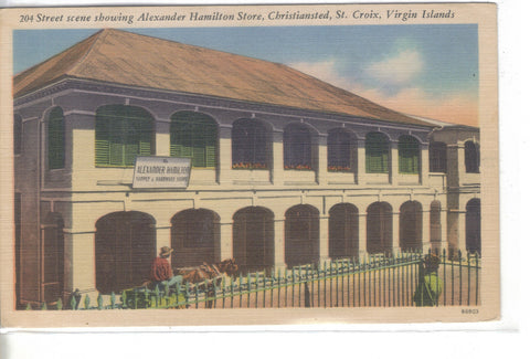 Street Scene Showing Alexander Hamilton Store-Christiansted,St. Croix,V.I. 1954 - Cakcollectibles - 1