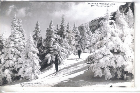 RPPC-Winter Wonderland-Mt. Mansfield,Vermont (Skiers) - Cakcollectibles - 1