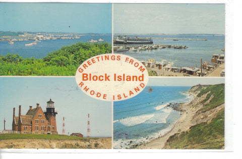 Multi View Post Card-Greetings from Block Island,Rhode Island - Cakcollectibles - 1