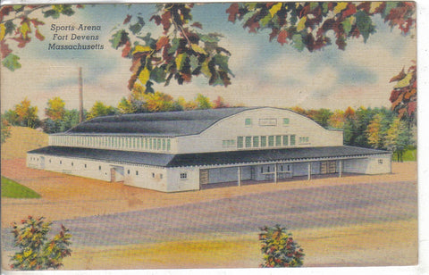 Sports Arena-Fort Devens,Massachusetts Linen Postcard - Cakcollectibles - 1