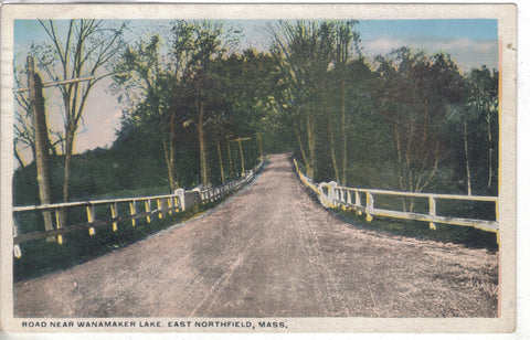 Road Near Wanamaker Lake - East Northfield,Massachusetts 1922 - Cakcollectibles - 1