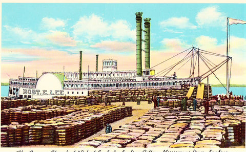 The Famous Steamboat "Robert E. Lee",Loading Cotton