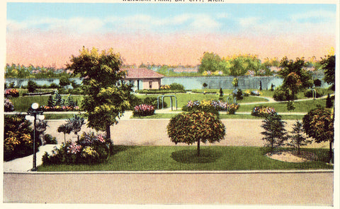 Wenonah Park - Bay City,Michigan Linen Postcard
