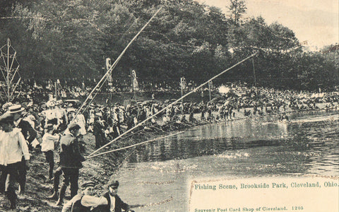 Fishing Scene,Brookside Park - Cleveland,Ohio  UDB