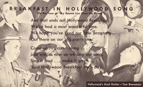 Breakfast in Hollywood Song Old Postcard