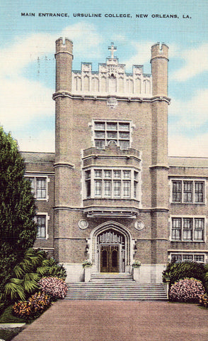 Main Entrance,Ursuline College - New Orleans,Louisiana Old Postcard