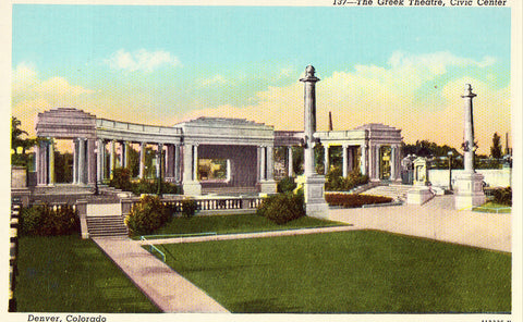 The Greek Theatre - Denver,Colorado Vintage Postcards