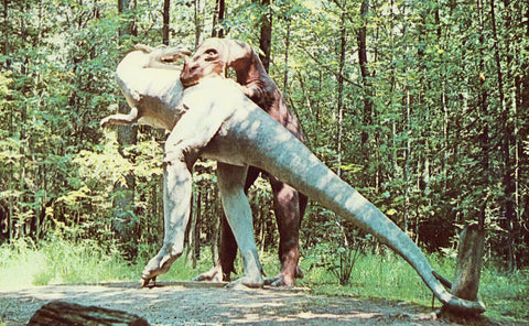 Ceratosaurus at Domke's Gardens in Ossineke,Michigan Vintage Postcard