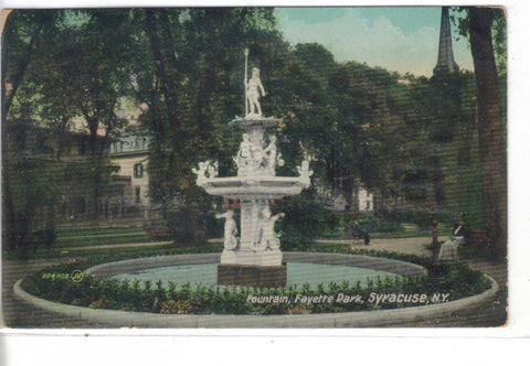Fountain,Fayette Park-Syracuse,New York 1909 - Cakcollectibles - 1