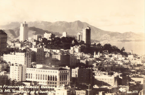 Real Photo Postcard San Francisco's Famous Russian Hill - California