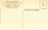 Log Cabin Barbeque - New Buffalo,Michigan.Vintage Postcard Back
