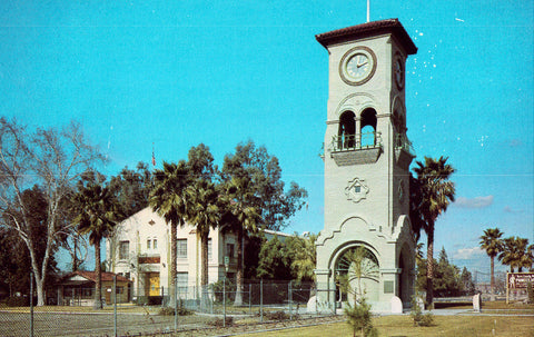 The Beale Memorial Clock Tower - Bakersfield,California vIntage Postcard