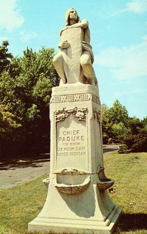 Chief Paduke Statue - Paducah,Kentucky Vintage Postcard