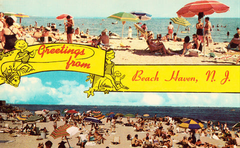 Front of Retro Postcard - Greetings from Beach Haven,New Jersey