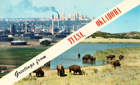 Vintage Postcard - Greetings from Tulsa,Oklahoma