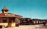 Calico and Odessa Railroad Depot - California front of vintage postcard