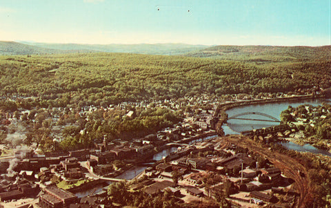 Aerial View - Bellows Falls - Vermont front of vintage postcard
