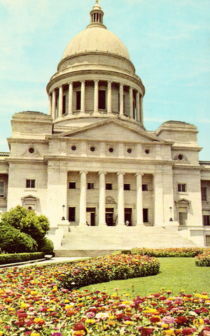 Arkansas State Capitol and Garden - Little Rock,Arkansas front of vintage postcard