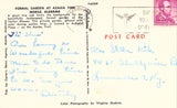 Formal Garden at Azalea Time - Mobile,Alabama back of vintage postcard.Buy postcards here