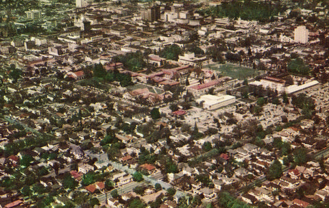 Aerial View of San Jose,California.Front of vintage postcard.Postcards for sale