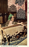 An Ainu Woman Weaving A Bulrush Mat Vintage Postcard Front