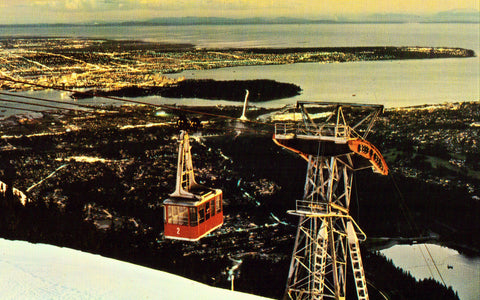 Grouse Mountain Skyride - North Vangouver,B.C.,Canada.Vintage postcard front