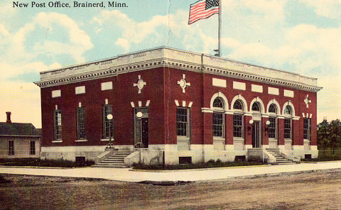 New Post Office - Brainerd,Minnesota Retro Postcard