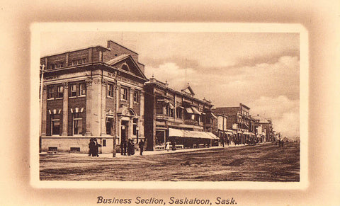 Business Section in Saskatoon,Saskatchewan Vintage Postcard