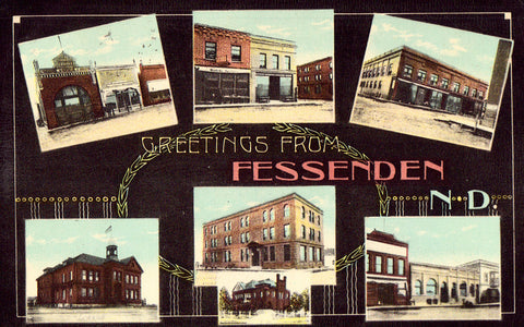 Greetings from Fessenden,North Dakota Postcard