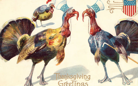 Patriotic Thanksgiving Postcard