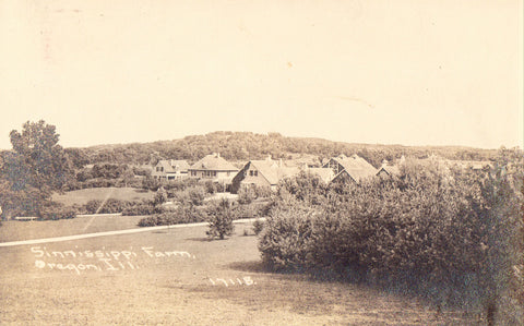 Sinnissippi Farm - Oregon,Illinois 1912.Real Photo Postcard Front