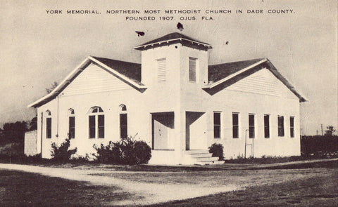 York Memorial Methodist Church - Ojus,Florida.Vintage postcard front