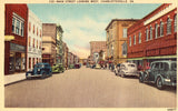 Main Street,Looking West - Charlottesville,Virginia.Front of linen postcard