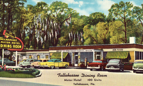 Tallahassee Dining Room - Talahassee,Florida.Linen postcard front