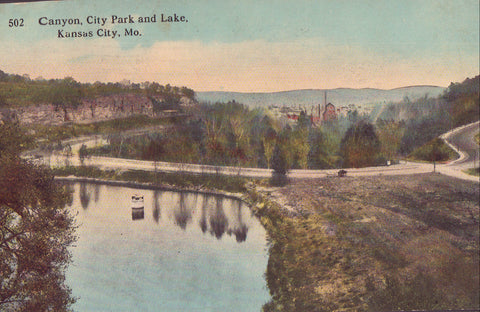 Canyon,City Park and Lake-Kansas City,Missouri 1913 - Cakcollectibles - 1