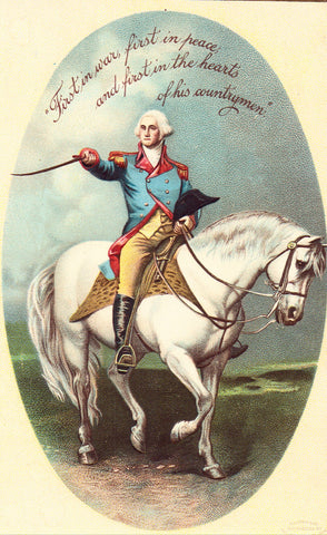 Vintage Postcard Front - George Washington on his Horse