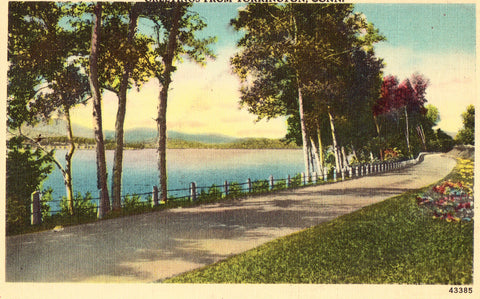 Linen Postcard Front - Greetings from Torrington,Connecticut.