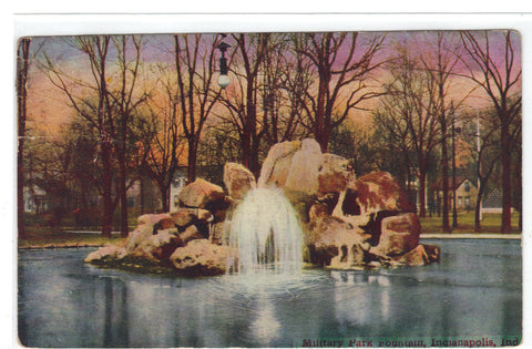 Military Park Fountain-Indianapolis,Indiana 1908 - Cakcollectibles - 1