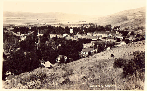 Panoramic View of Lakeview,Oregon Real Photo Postcard Front