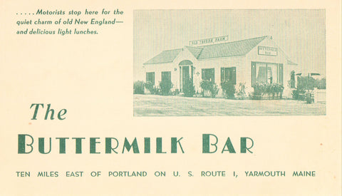 The Buttermilk Bar - Yarmouth,Maine Vintage Postcard Front
