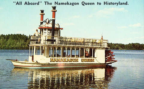 The Namekagon Queen at Hayward,Wisconsin Vintage Postcard Front