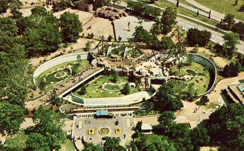 Vintage Postcard Front Aerial View - St. Louis Zoological Park - Missouri