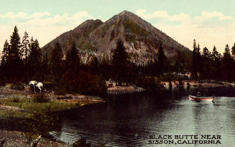 Black Butte near Sisson,California Vintage Postcard Front