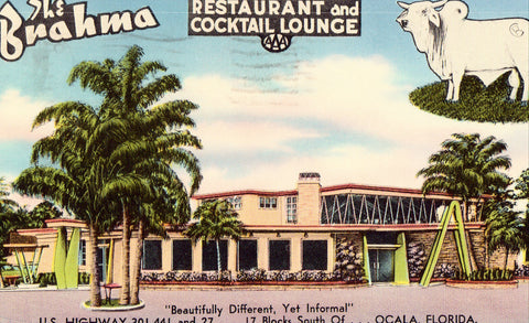 The Brahma Restaurnt and Cocktail Lounge - Ocala,Florida Postcard Front